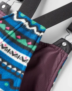 Ace Recycled Polar Fleece Overalls - Mountain Geo Tidal Blue