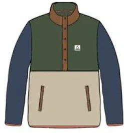 Adrift Recycled Polar Fleece - Khaki Green/Oatmeal