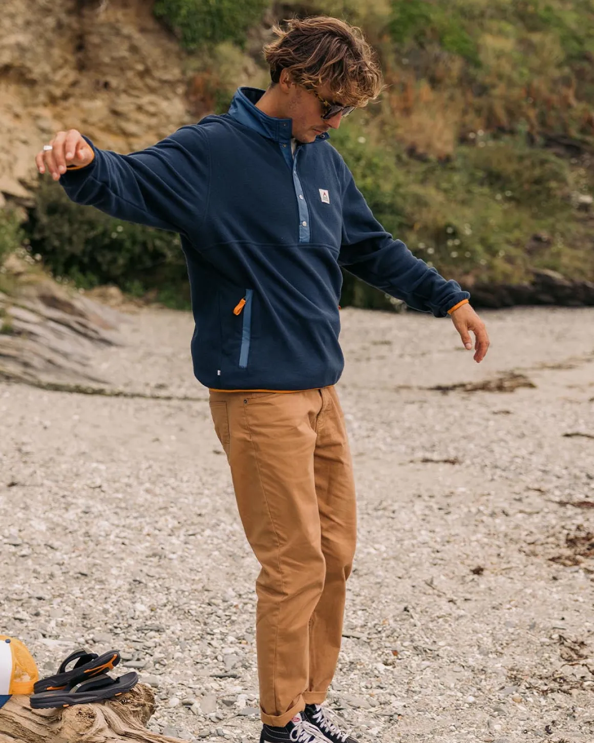 Adrift Recycled Polar Fleece - Deep Navy