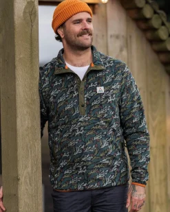 Adrift Recycled Polar Fleece - Ocean Current Black