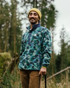 Adrift Recycled Polar Fleece - Alpine Camo Rain Forest