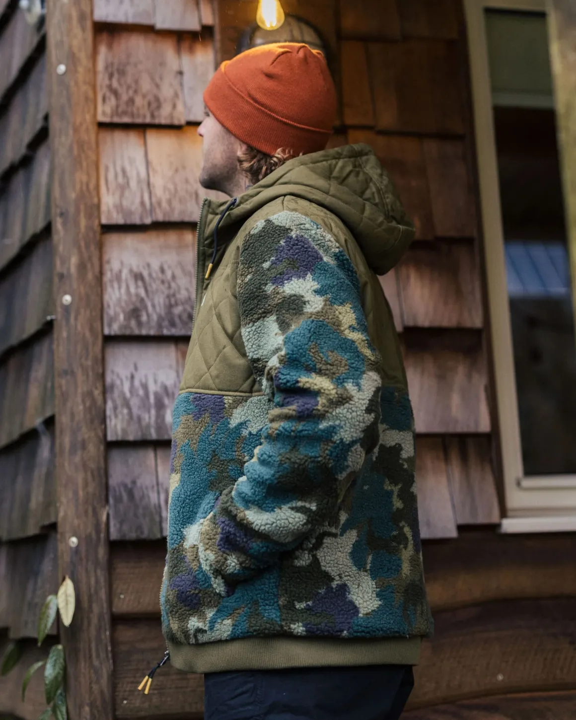 Adventure 2.0 Recycled Deep-Pile Sherpa Fleece - Alpine Camo Khaki Green