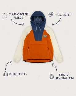 Alexander Recycled Polar Hooded Fleece - Sunrise Orange