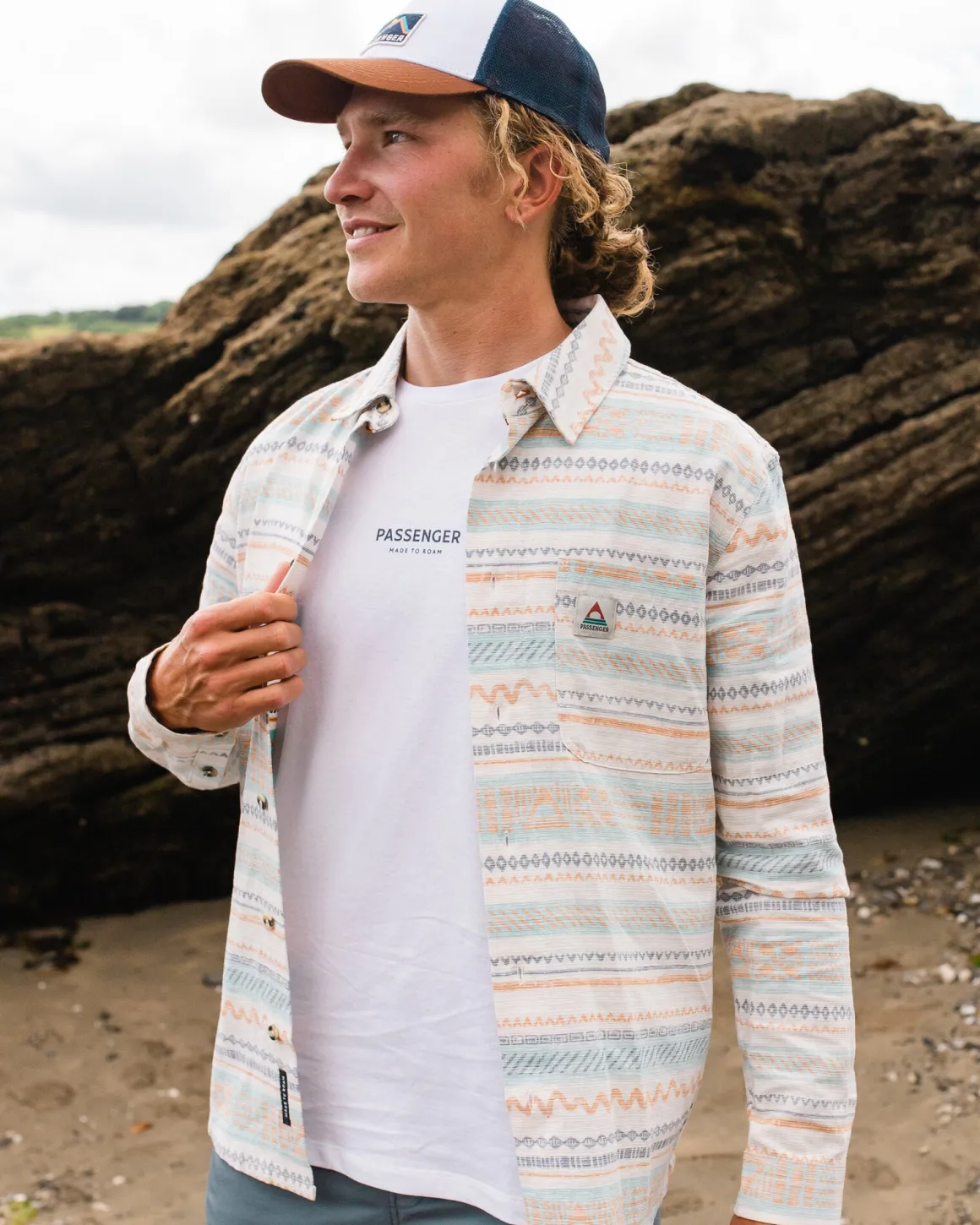 Amboro Organic Cotton Long Sleeve Shirt - Patchwork Stripe Birch