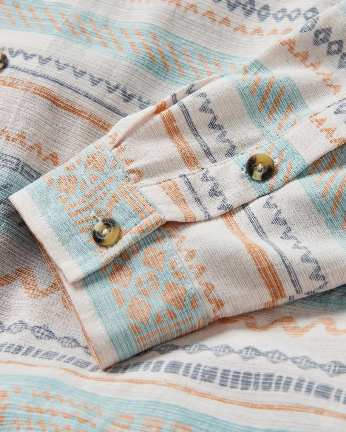 Amboro Organic Cotton Long Sleeve Shirt - Patchwork Stripe Birch