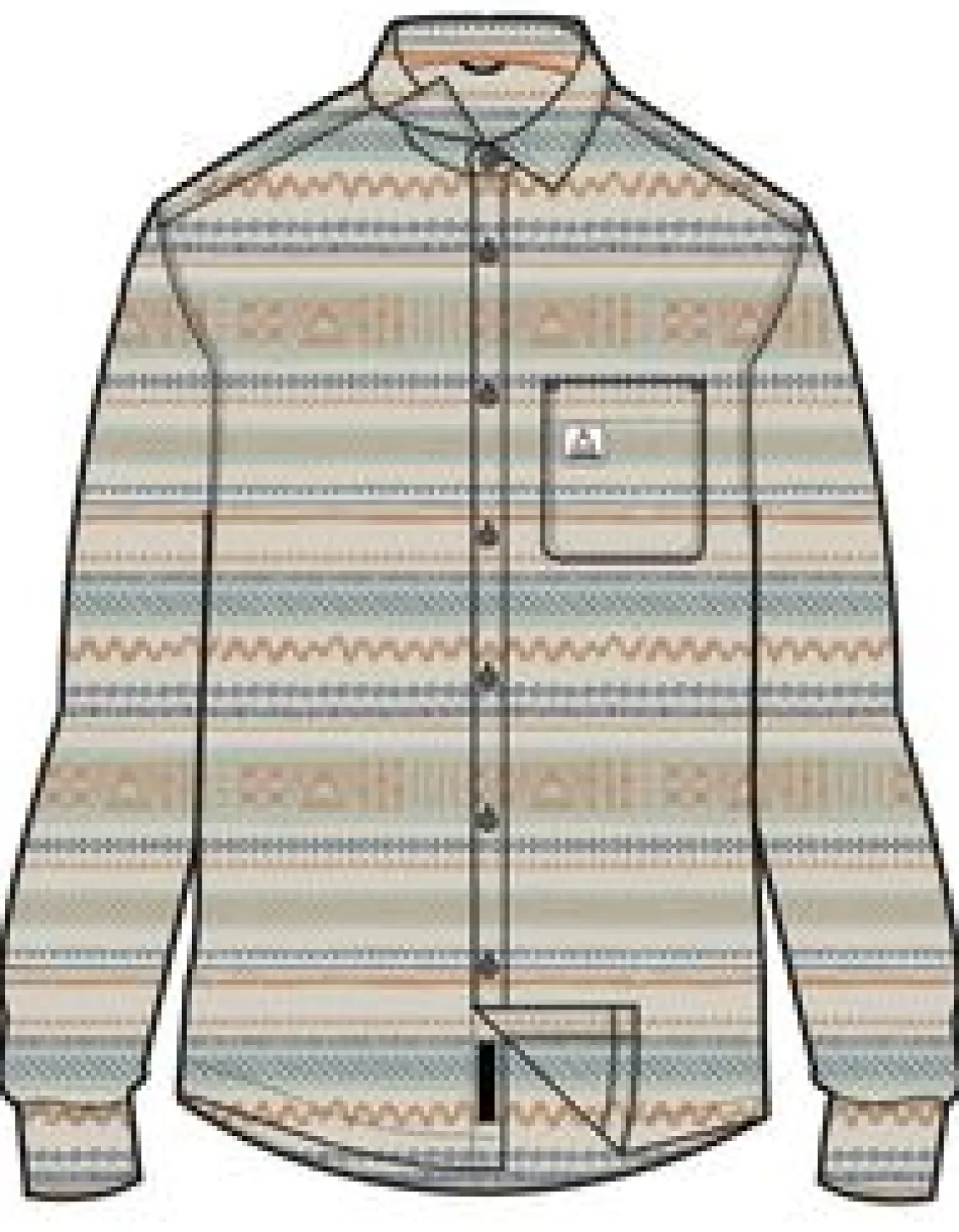 Amboro Organic Cotton Long Sleeve Shirt - Patchwork Stripe Birch