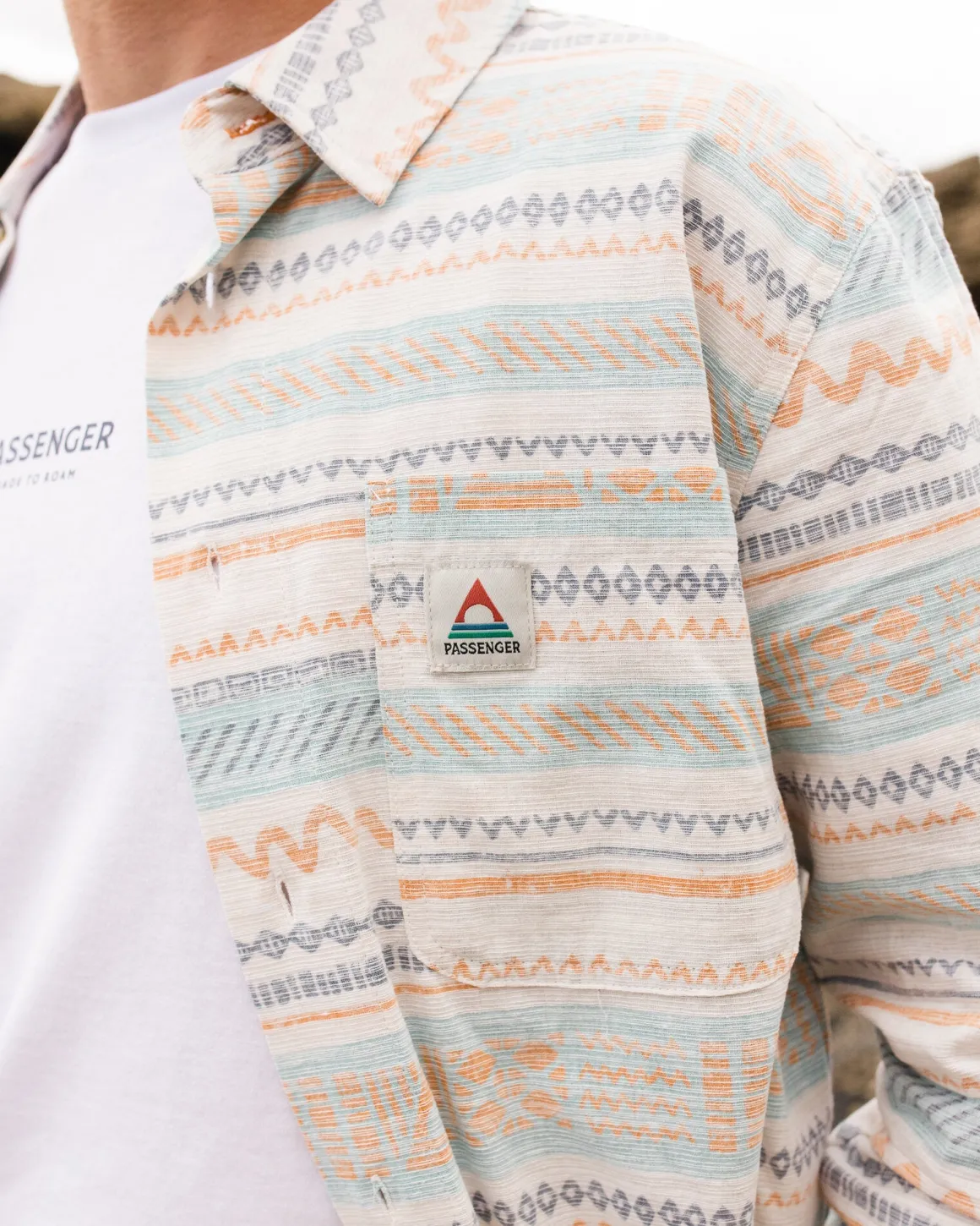 Amboro Organic Cotton Long Sleeve Shirt - Patchwork Stripe Birch