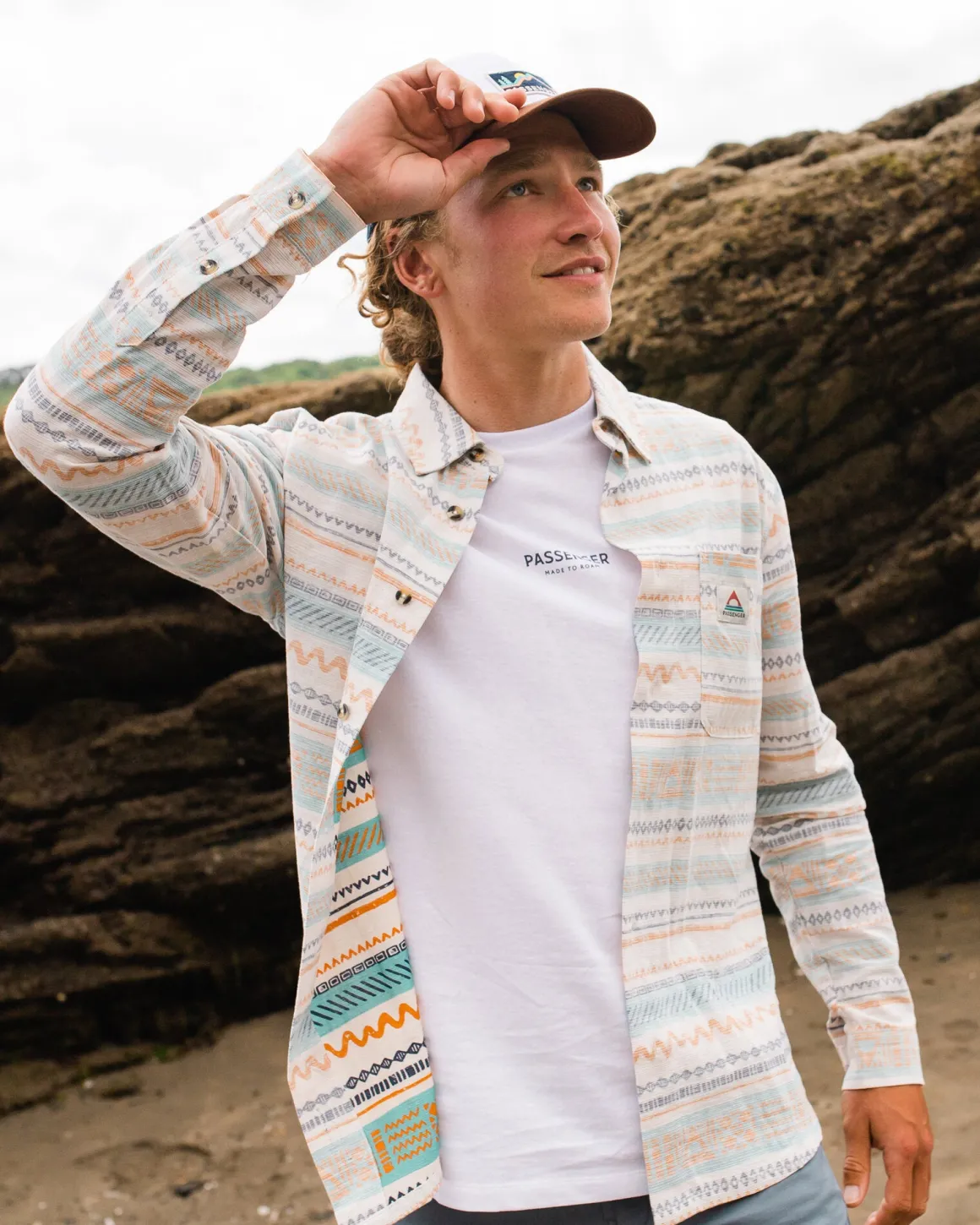 Amboro Organic Cotton Long Sleeve Shirt - Patchwork Stripe Birch