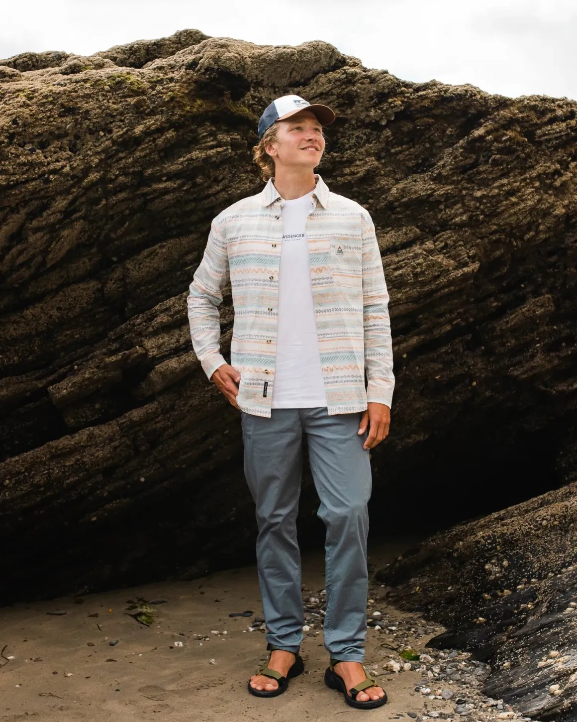Amboro Organic Cotton Long Sleeve Shirt - Patchwork Stripe Birch