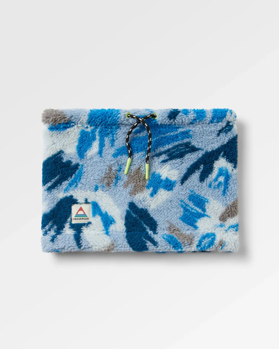 Ash Recycled Sherpa Fleece Neck Gaiter - Abstract Mountain Blue Steel