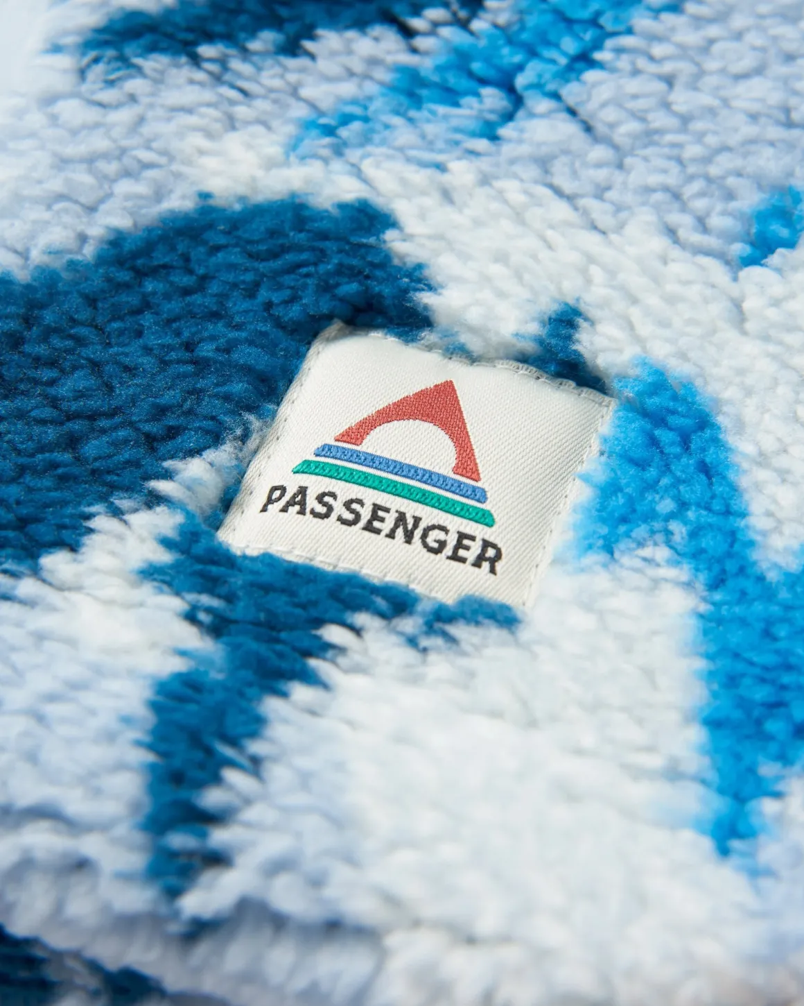 Ash Recycled Sherpa Fleece Neck Gaiter - Abstract Mountain Blue Steel