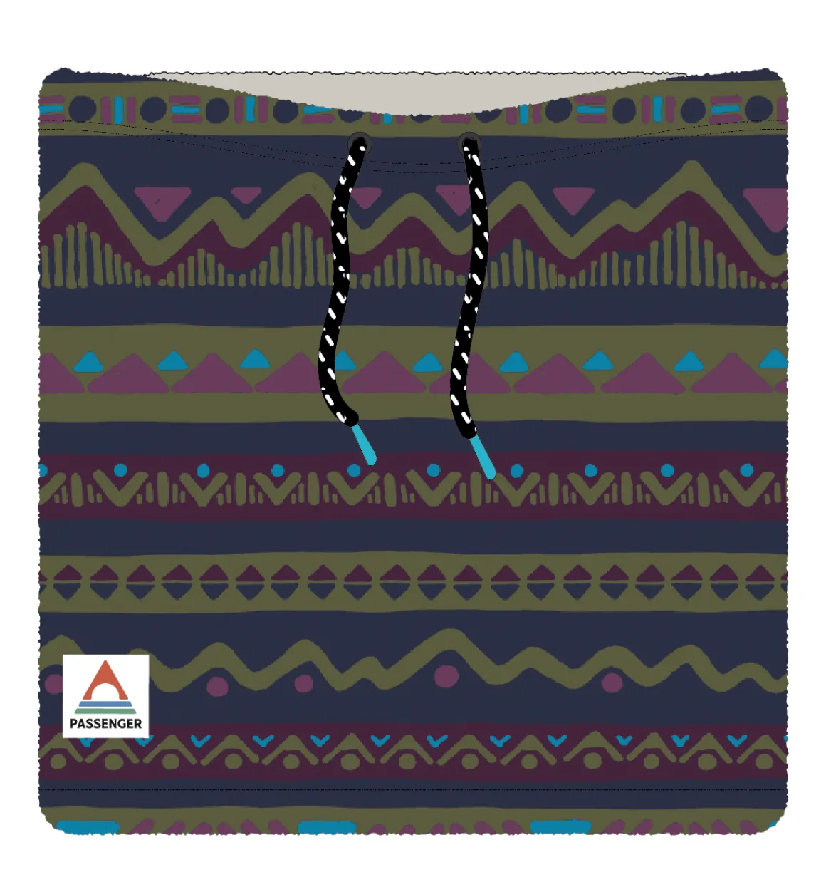 Ash Recycled Sherpa Fleece Neck Gaiter - Mountain Geo Multi