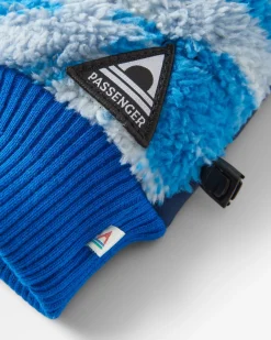 Avalanche Recycled Sherpa Mittens - Abstract Mountain Blue Steel