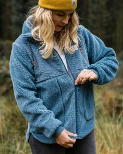 Awaken Recycled Deep-Pile Sherpa Fleece - Washed Blue