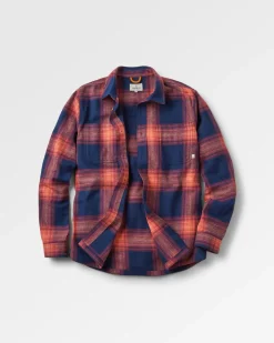 Backcountry Long Sleeve Check Shirt - Rich Navy/ Red Ochre Check