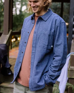 Backcountry Long Sleeve Flannel Shirt - Rich Navy/Birch