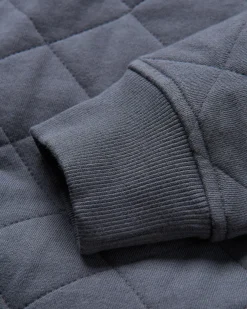 Bark Recycled Quilted Button Up Sweatshirt - Charcoal