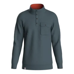 Bark Recycled Quilted Button Up Sweatshirt - Charcoal