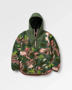 Beaumont Recycled Sherpa Hooded Fleece - Abstract Mountain Fir Tree