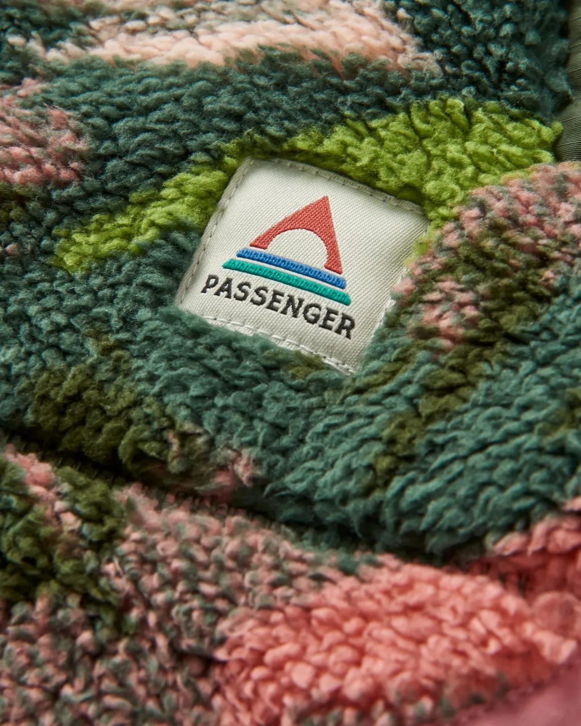 Beaumont Recycled Sherpa Hooded Fleece - Abstract Mountain Fir Tree