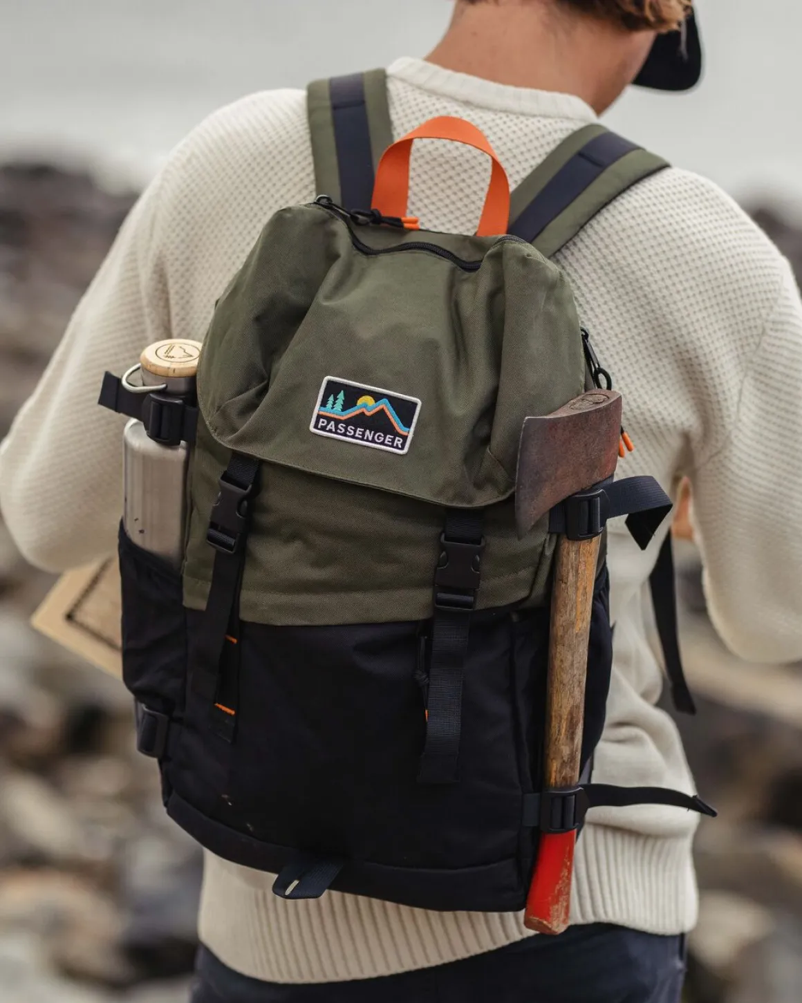 Boondocker Recycled 26L Backpack - Black/Khaki Green