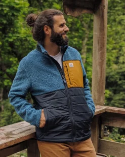 Born Explorer Recycled Polar-Lined Sherpa Fleece - Blue Steel