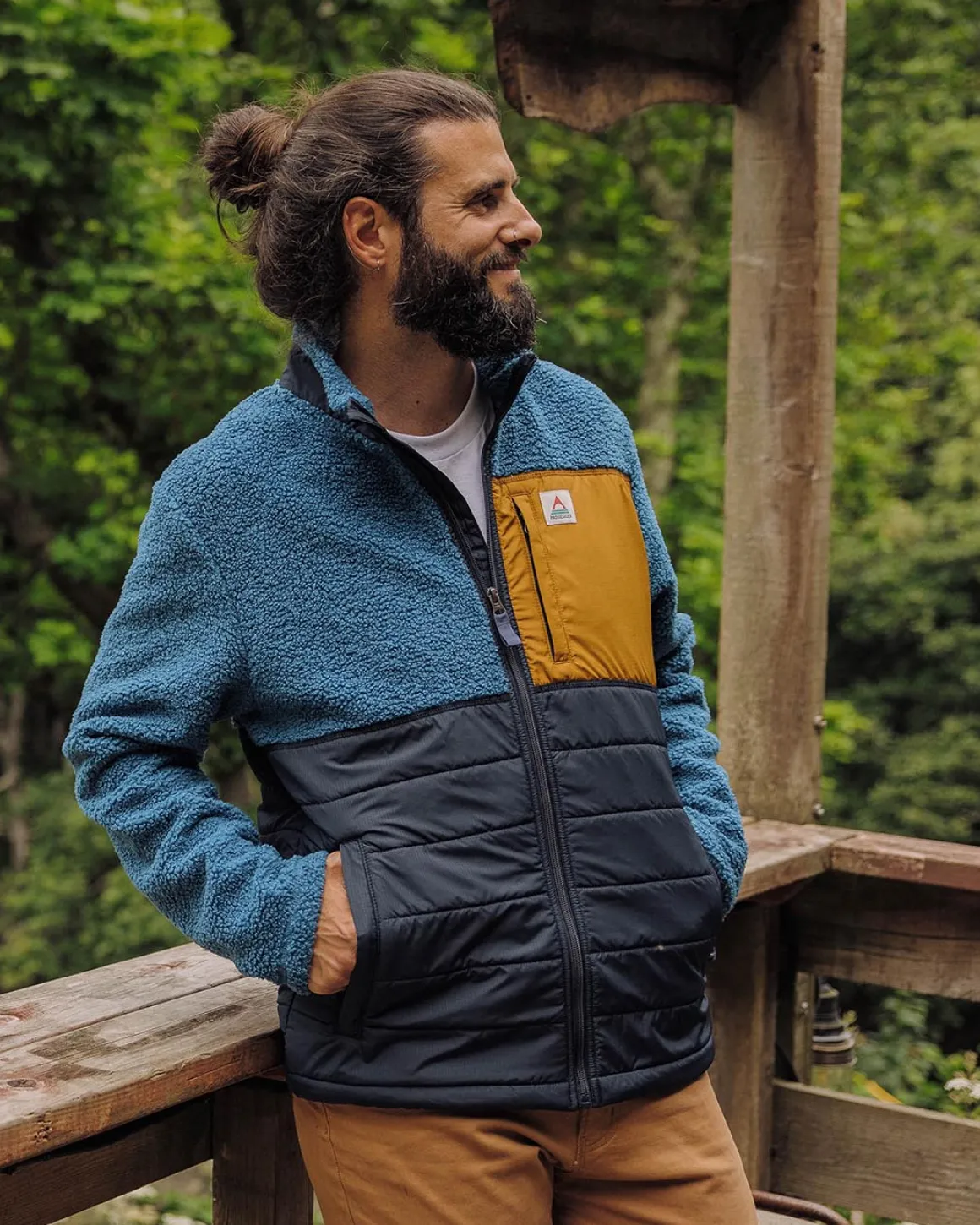 Born Explorer Recycled Polar-Lined Sherpa Fleece - Blue Steel