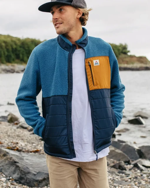 Born Explorer Recycled Polar-Lined Sherpa Fleece - Blue Steel