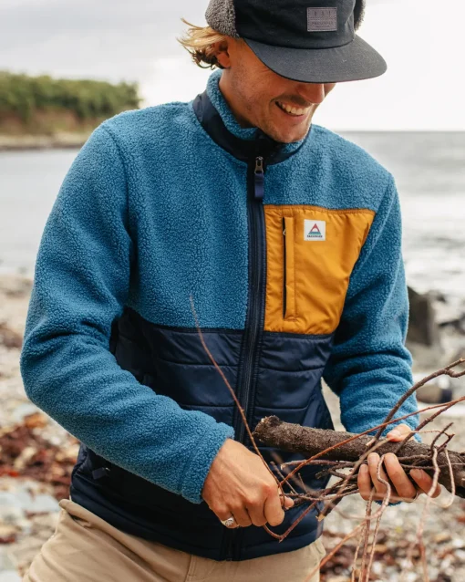 Born Explorer Recycled Polar-Lined Sherpa Fleece - Blue Steel