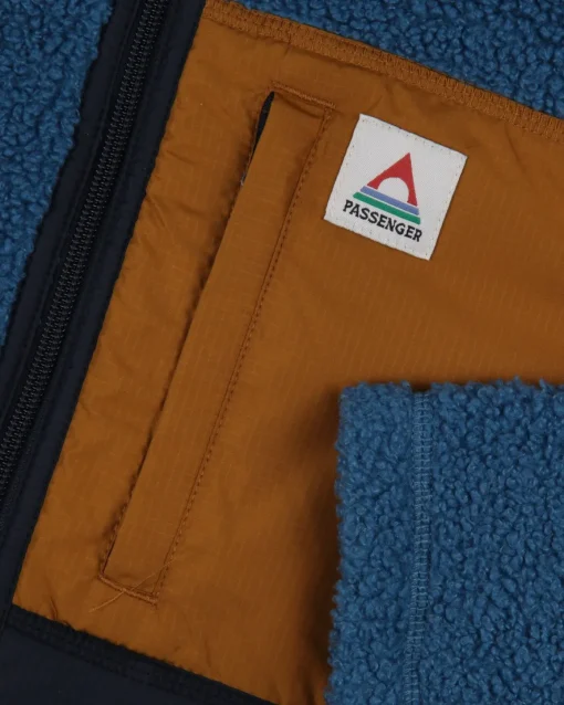 Born Explorer Recycled Polar-Lined Sherpa Fleece - Blue Steel