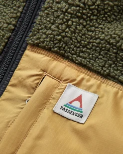 Born Explorer Recycled Polar-Lined Sherpa Fleece - Khaki Green