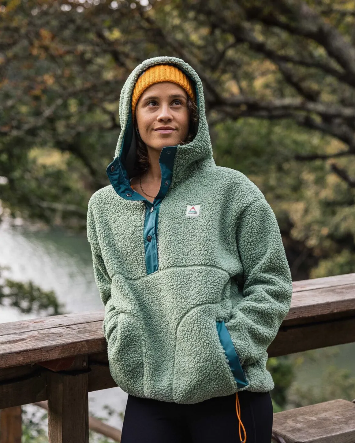 Calla Hooded Recycled Polar-Lined Fleece - Pistachio