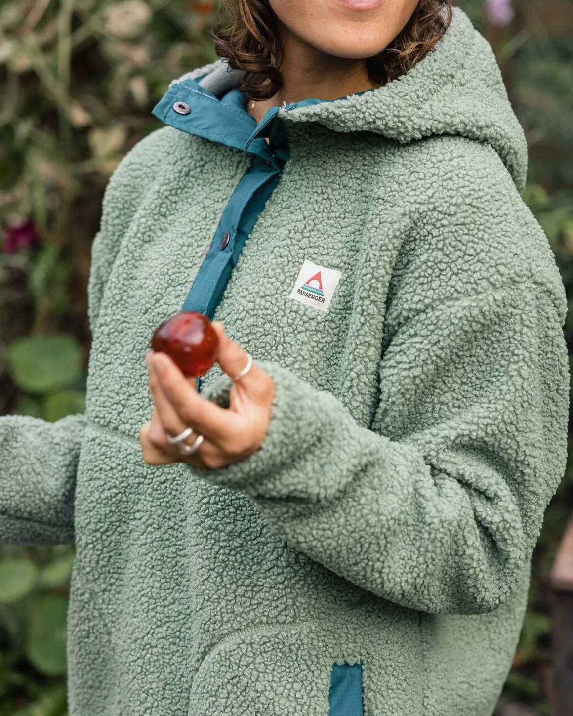 Calla Hooded Recycled Polar-Lined Fleece - Pistachio