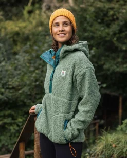 Calla Hooded Recycled Polar-Lined Fleece - Pistachio