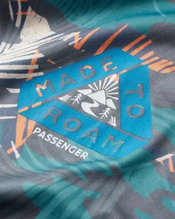 Chakra Tie Back Active Recycled T-Shirt - Palm Camo Deep Sea