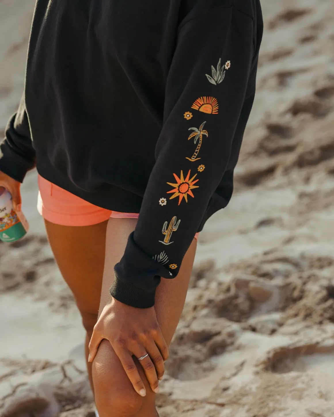 Chica Recycled Cotton Oversized Sweatshirt - Black
