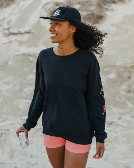 Chica Recycled Cotton Oversized Sweatshirt - Black
