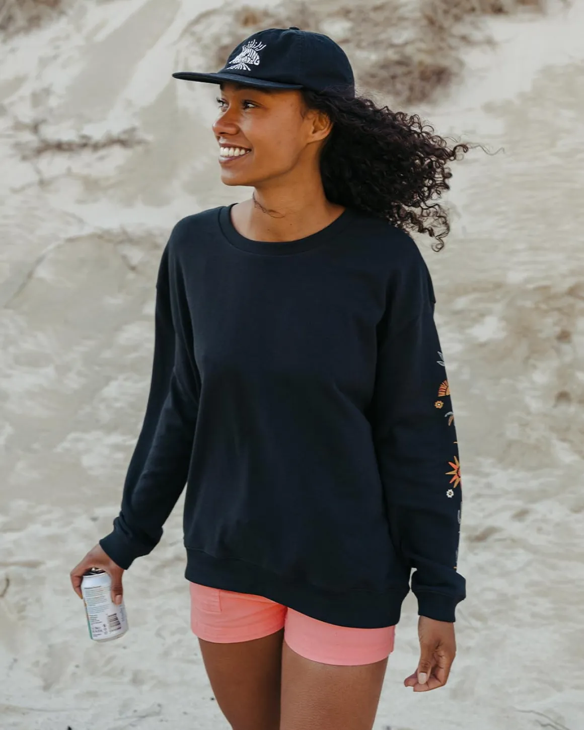 Chica Recycled Cotton Oversized Sweatshirt - Black