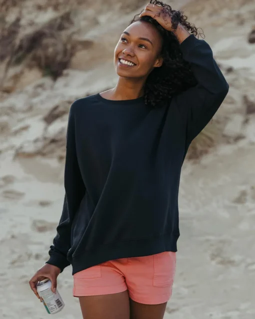 Chica Recycled Cotton Oversized Sweatshirt - Black