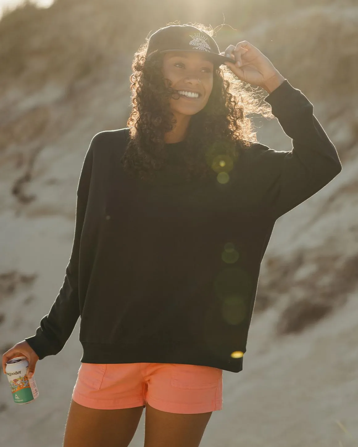Chica Recycled Cotton Oversized Sweatshirt - Black