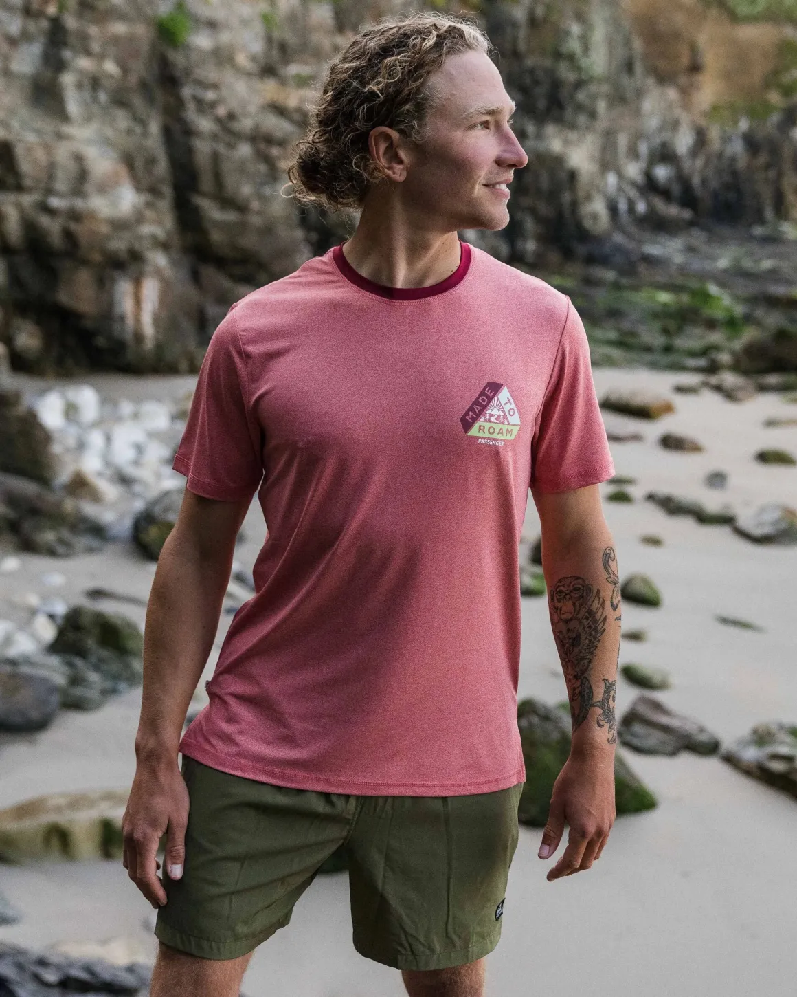 Classic Active Recycled T-Shirt - Mineral Red Marl