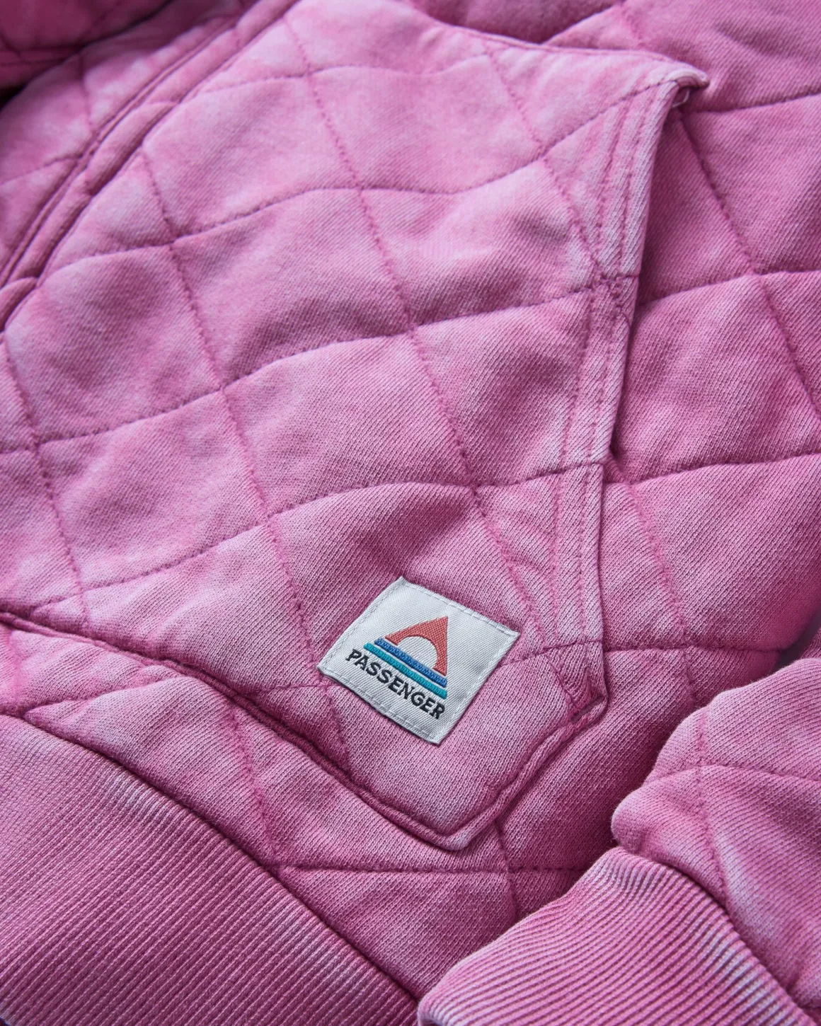 Clementine Recycled Quilted Button Up Hoodie - Mauve Haze