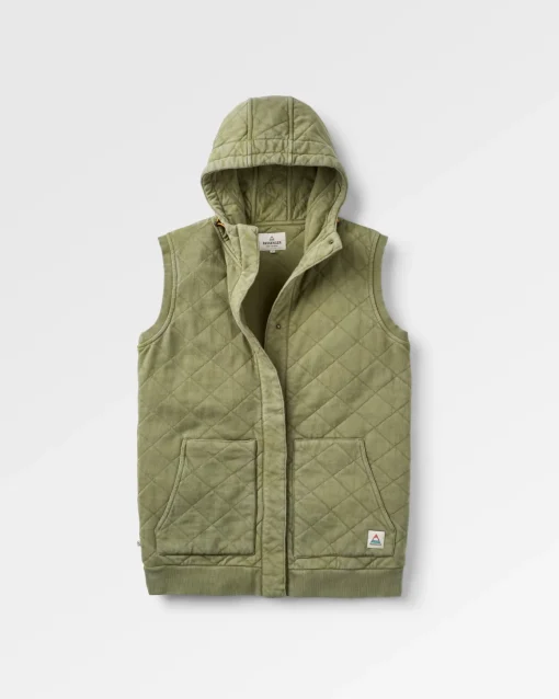 Clementine Recycled Quilted Vest - Khaki