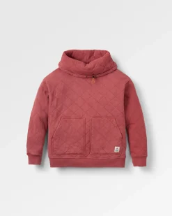 Clementine Recycled Quilted High Neck - Red Ochre