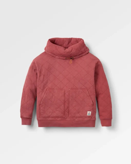 Clementine Recycled Quilted High Neck - Red Ochre