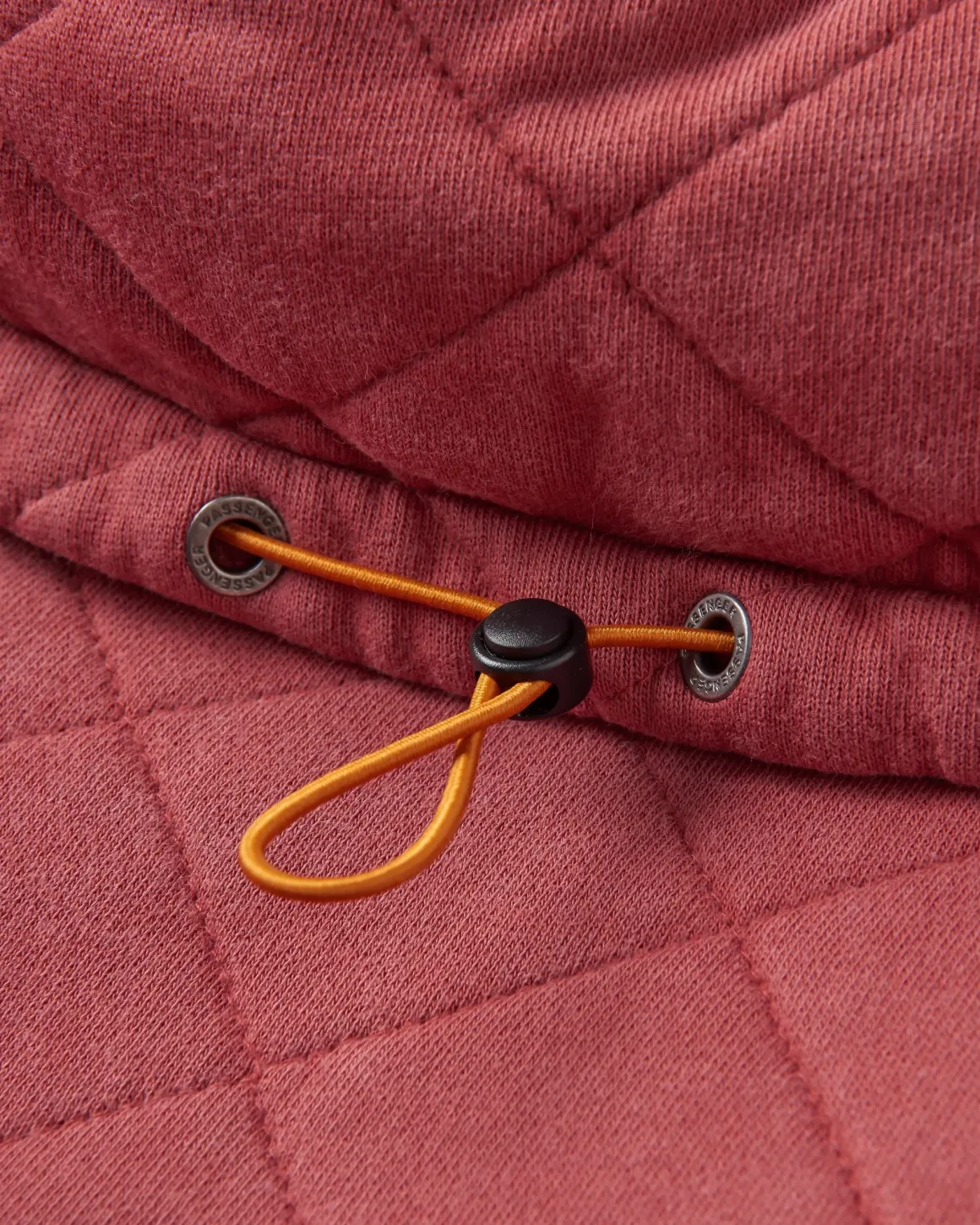 Clementine Recycled Quilted High Neck - Red Ochre