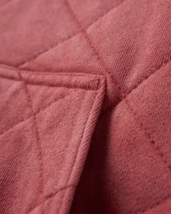 Clementine Recycled Quilted High Neck - Red Ochre