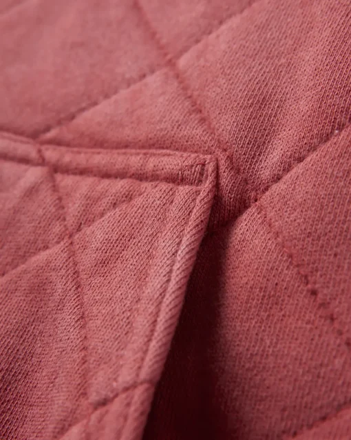 Clementine Recycled Quilted High Neck - Red Ochre