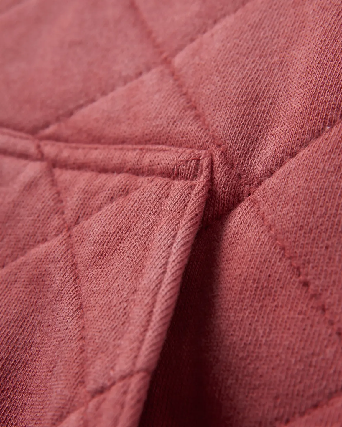 Clementine Recycled Quilted High Neck - Red Ochre