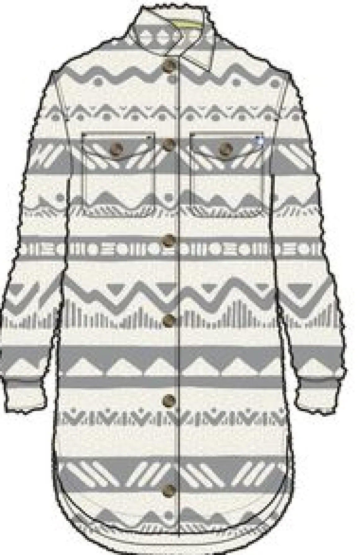 Cloudy 2.0 Recycled Sherpa Fleece Shirt - Mountain Geo Vintage White